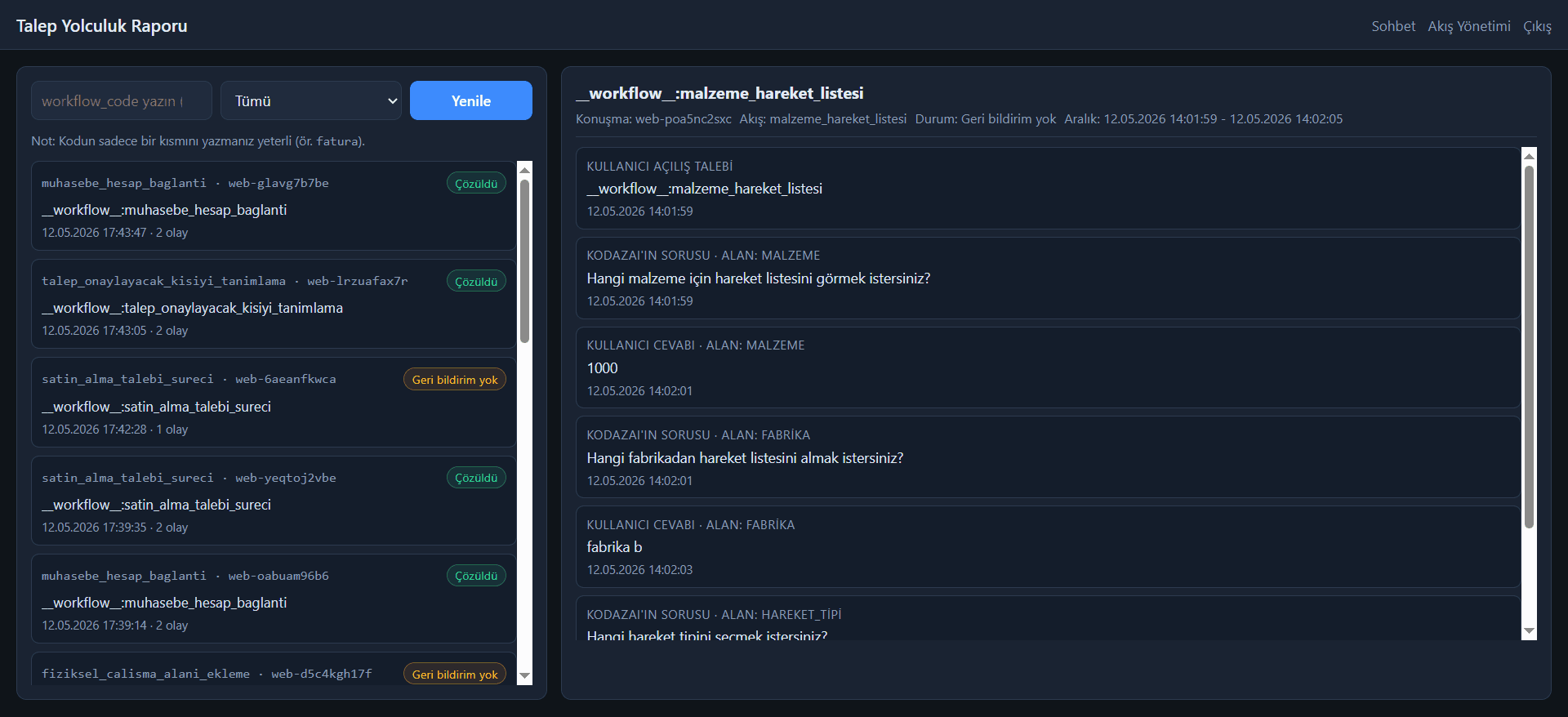 KodazAI — feedback report for chat conversations